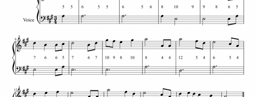 Sheet Music of Brahms' Lullaby
