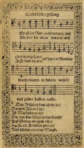 Noten aus dem Speyerer Gesangbuch 1599 - Es ist ein Ros entsprungen